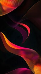 Wall Mural - 77. premium dynamic black backdrop with flowing diagonal lines and smooth gradient halftone, perfect