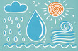 © Westend61 - Illustration depicting water cycle elements with a focus on sustainability and environmental protection