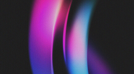 Wall Mural - Abstract holographic grainy background with blurred wavy lines in blue and pink colors