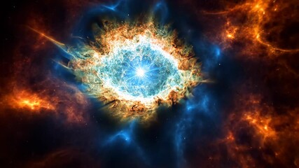 Wall Mural - Mesmerizing cosmic explosion reveals vibrant colors of a supernova in deep space