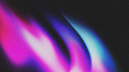 Wall Mural - Abstract holographic grainy background with blurred wavy lines in blue and pink colors