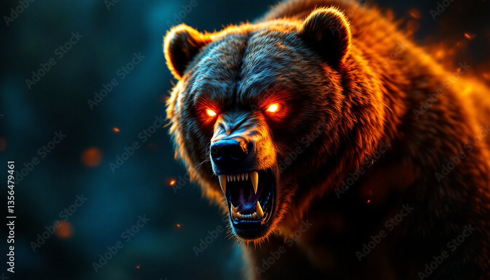 portrait of a bear angry Stock Photo | Adobe Stock