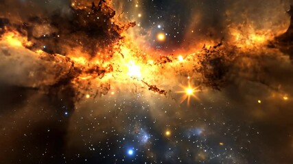 Wall Mural - Bright explosion of stars and cosmic dust in the vastness of space at the edge of a galaxy