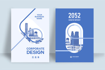 Wall Mural - city background business book cover design template
