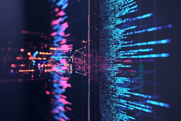 Optimized Code Generation: Show a split-screen scene: displaying code in different colors