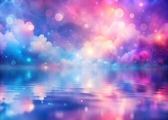 Wall Mural - dreamy blend of pink, purple, and blue creates a vibrant, ethereal abstract. soft focus enhances the