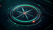 © Zatra - Futuristic Teal Compass Interface on Dark Background