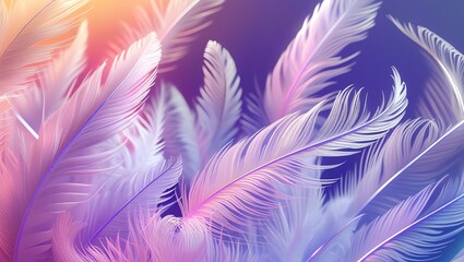 Wall Mural - dreamy pastel feathers: a soft and airy abstract