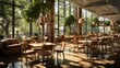 © SANDJAYA - Sunlit Restaurant with Lush Greenery and Tranquil Atmosphere
