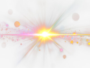 Wall Mural - bright colorful light burst with bokeh sparkle isolate on transparent background, cutout, png