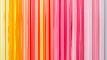 Wall Mural - Colorful vertical ribbons display a gradient of vibrant shades in a creative setting during daytime Generative AI