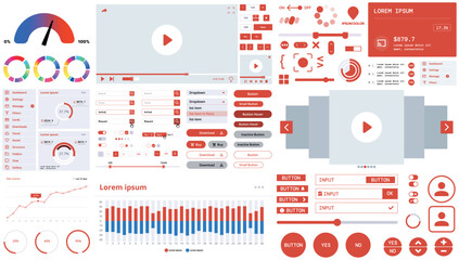 A modern interface kit with buttons, graphs, and elements for creating web applications and dashboards, ideal for business, statistics, and finance.