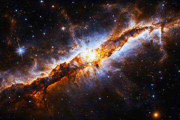 Wall Mural - Bright Galactic Explosion in Deep Space