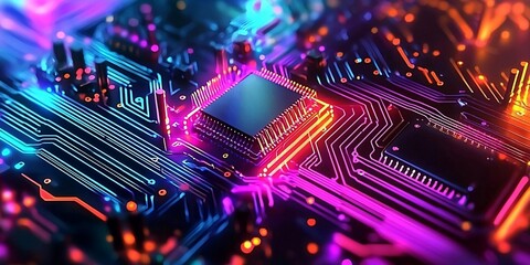 Abstract circuit cyberspace design, Generated by AI