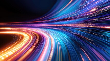 creating data Digital flowing through cyberspace tunnel abstract background, stream a futuristic technology visualization