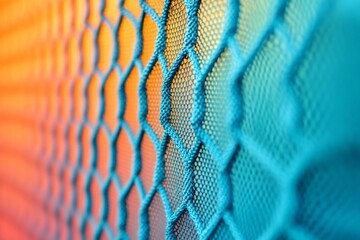 Poster - Colorful mesh pattern against a vibrant background creates a striking visual effect in a creative setting