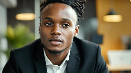 Wall Mural - a young entrepreneur pitching a business idea during a virtual investor meeting.