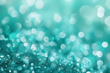 Wall Mural - elegant turquoise glitter bokeh background creates a dreamy and magical atmosphere perfect for festi