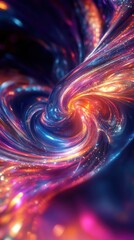 Fototapete - Radiant flow of light cosmic spiral luminous streams in a swirling vortex galaxy colorful energy