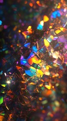 Poster - Abstract Colorful Sparkling Gemstone Background with Iridescent Shimmer and Bright Facets of Light