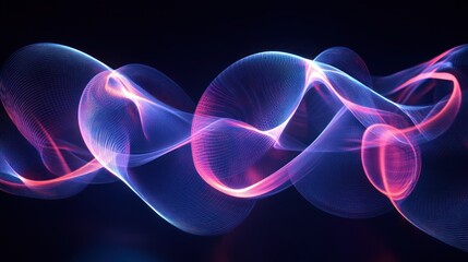 Poster - Energetic luminous curves flow in vibrant colors creating dynamic motion abstract background art