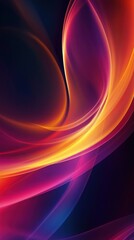 Poster - Ethereal Curves of Passionate Light Abstract Glowing Streams Radiant Colorplay Vibrant Energy Warmth and Sophistication