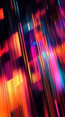 Poster - Vibrant Light Stream with Gradient Colorful Rays Geometric Pattern Abstract Design Background