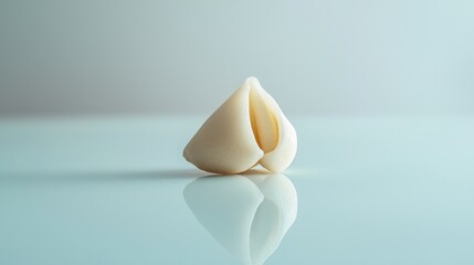 Aufkleber - Pristine garlic clove on reflective surface simple culinary still life showing detail texture and shape