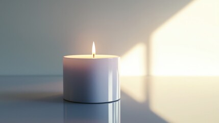 Aufkleber - Serene Candlelight Still Life Elegant Warm Light Minimalist Home Decor Concept Interior Design Solitude Tranquility Flame Reflection Simplicity Abstract