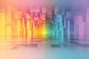 Aufkleber - A glowing tech abstraction with mirrored lines, chromatic balance, and a sense of high-tech harmony,