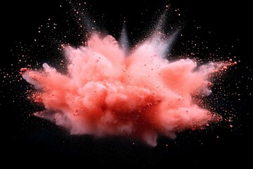 Aufkleber - Colorful powder explosion creates a vibrant display in dark background during creative art event