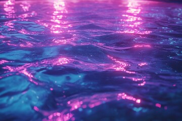 Fototapete - Colorful light reflections on water surface create an enchanting atmosphere in an evening setting