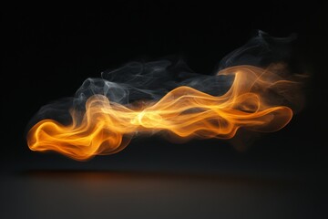 Aufkleber - Colorful swirling smoke effect in dark background highlighting fluid shapes and movement