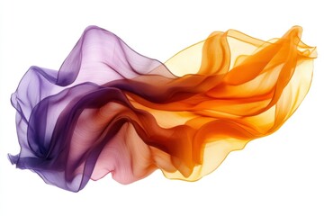 Aufkleber - Colorful silk fabric flowing gracefully in the air during a bright daylight setting
