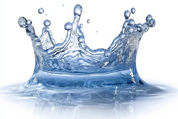 Poster - Water splashes creating dynamic waves on a calm surface in a bright environment