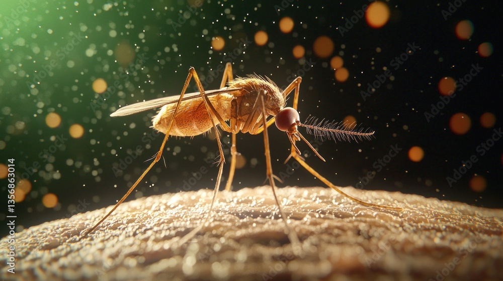 Observation of mosquito behavior laboratory macro photography dark ...