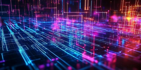 Abstract digital technology background, artificial intelligence.