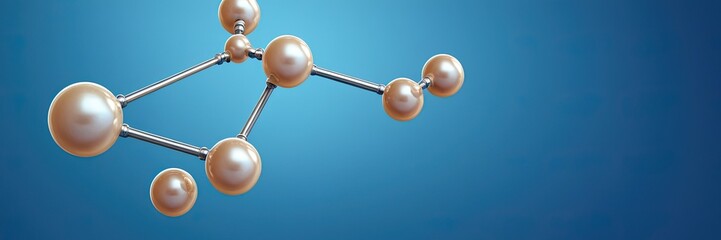 Molecular Marvel: A captivating depiction of a molecular structure against a blue gradient. Embodying innovation and scientific advancement.