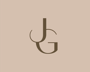 Wall Mural - jg letter logo icon design. classic style luxury initials monogram.