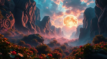 Wall Mural - Amazing and cosmic horizon showing alien nature
