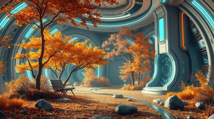 Wall Mural - nature in the future of sci-fi