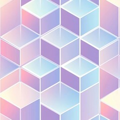 Fototapete - Seamless isometric grid pattern featuring futuristic geometric structure with gradient highlights in sleek modern design Generative AI