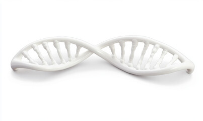 Wall Mural - detailed representation of a white dna double helix model isolated against a plain background, highl