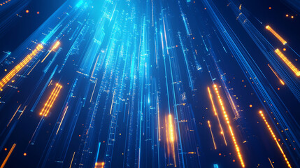 Abstract futuristic background with blue DNA-like structures.