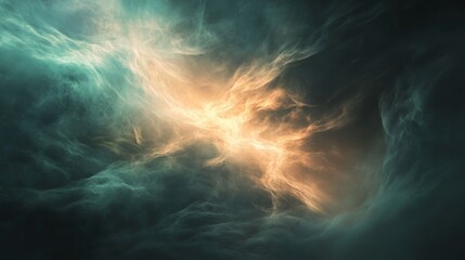 Wall Mural - a mesmerizing abstract artwork showcasing celestial beauty and ethereal colors, forming an abstract cloudscape