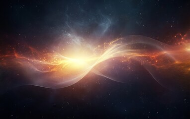 Wall Mural - abstract cosmic background of a galaxy, with bright, ethereal light and swirling nebulas 