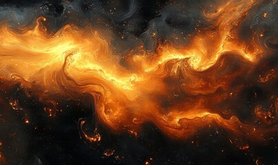 Wall Mural - a vibrant display of flames and smoke in the night sky, showcasing the beauty of a cosmic event