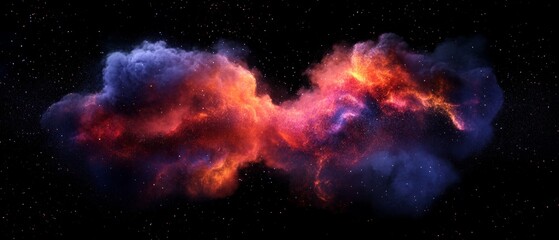 Wall Mural - a stunning visual of cosmic nebulae, vibrant colors dance against the black canvas of space