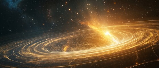 Wall Mural - a captivating view of the celestial universe with a bright celestial body, spiral pattern, galaxies and glowing light