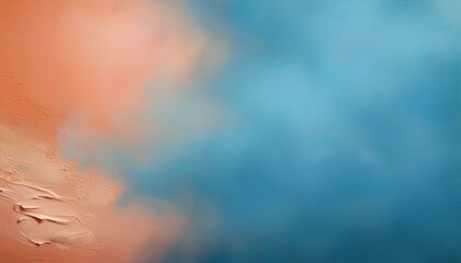 Fototapete - abstract gradient blue and peach paint texture background.